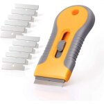 Outil de grattoir a lame de rasoir avec 10 lames suppl�mentaires, grattoir de nettoyage pour verre, grattoir ...