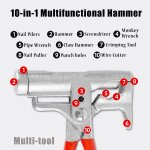 Outil multifonction de poche pour marteau 10 en 1, outil multi - usage avec marteau de charpentier, tournevis, ... Outil multifonction de poche pour marteau 10 en 1, outil multi - usage avec marteau de charpentier, tournevis, ...