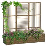 Outsunny jardinière avec treillis haut dim. 103l x 29l x 103h cm résine Outsunny jardinière avec treillis haut dim. 103l x 29l x 103h cm résine