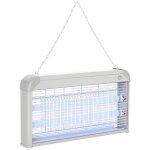 Outsunny lampe uv anti - insectes anti moustique tue mouche �lectrique destructeur d'insectes 30 w gris ...