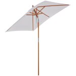 Outsunny parasol rectangulaire inclinable bois polyester haute densit� 2l x 1, 5l x 2, 3h m