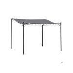 Outsunny pergola pavillon de jardin abri tente m�tal gris 297x297cm pour jardin terrasse balcon