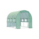 Outsunny serre en film plastique 2. 95x2x2m tunnel accessible avec 6 fentres anti - uv