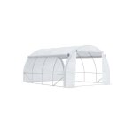 Outsunny serre en film plastique 3, 97 x 3, 02 x 2 m avec protection uv, abri a tomates coupe - vent ...