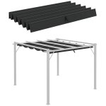 Outsunny toile de rechange pergola rtractable 3 m polyester gris