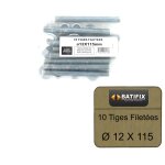 Pack de 10 tiges filetées m12 batifix diamètre 12 x 115mm Pack de 10 tiges filetées m12 batifix diamètre 12 x 115mm