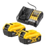 Pack 2 batteries 18v xr 5ah li - ion + chargeur - dewalt - dcb1104p2 - qw
