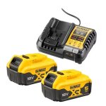 Pack 2 batteries dewalt xr 18v 4ah li - ion + chargeur - dcb1104m2 - qw