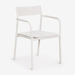 Pack de 2 chaises de jardin empilables avec accoudoirs en acier tossa blanc gardenia