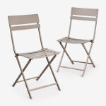 Pack de 2 chaises de jardin pliantes en acier tamarit moka brown