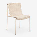 Pack de 2 chaises de jardin en rotin synth�tique et acier revia tapioca beige