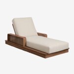 Pack de 2 chaises longues en bois d'acacia noira brun acacia