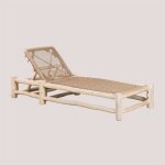 Pack de 2 chaises longues inclinables en bois de teck bientina bois de teck clair
