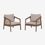 Pack de 2 fauteuils de jardin en bois d'acacia kaela brun acacia fonc�