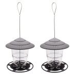 Pack de 2 mangeoires a oiseaux suspendues, mangeoire a oiseaux sauvages pour l'extrieur, facile a nettoyer ...