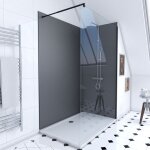Pack 2 panneaux wall'it gris + paroi en verre trempé transparent + receveur + barre de fixation Pack 2 panneaux wall'it gris + paroi en verre trempé transparent + receveur + barre de fixation