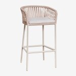 Pack de 2 tabourets hauts de jardin arhiza beige nude �75 cm