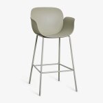 Pack de 2 tabourets hauts de jardin en polypropyl�ne et acier lynette vert bambou ¿75 cm