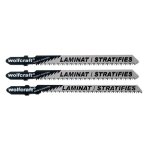 Pack de 3 lames de scie sauteuse wolfcraft hcs pour sols stratifis