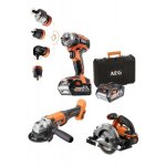 Pack 3 machines 18v + batterie 4ah et chargeur - pro 18v aeg powertools