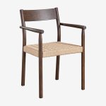 Pack de 4 chaises de jardin en bois de ch�ne et corde tress�e mara bois fonc�