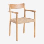 Pack de 4 chaises de jardin en bois de ch�ne et corde tress�e mara bois naturel