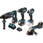 Pack de 4 machines 18v li - ion 5. 0ah makita dlx4080tx1