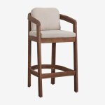 Pack de 4 tabourets hauts de jardin en bois d'acacia uleno brun acacia fonc� ¿75 cm