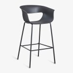 Pack de 4 tabourets hauts de jardin en polypropyl�ne et acier alanys gris graphite ¿75 cm