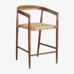 Pack de 4 tabourets de jardin hauts en bois de teck (66 cm) visby bois de teck