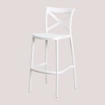 Pack de 4 tabourets de jardin hauts empilables otax blanc ?75 cm