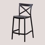 Pack de 4 tabourets de jardin hauts empilables otax noir ?65 cm