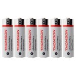 Pack 6 piles alcalines lr06 aa 1, 5 v - thomson