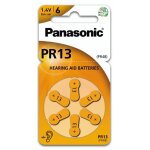 Pack de 6 piles pr13 pour appareil auditif panasonic zinc - air 0% mercury / hg - orange