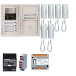 Pack audio gtba6e avec 6 boutons et 6 postes gt1d pr�programm�s, platine, de rue encastr�e - aiphone ...