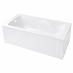 Pack baignoire 180x80cm avec zone douche et tabliers recoupables de 180 et 80cm blanc brillant - mae