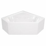Pack baignoire d'angle 140x140x54 cm avec tablier recoupable - blanc brillant - marina