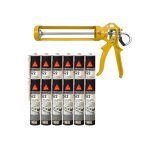 Pack caravan sika - 12 colles mastic sikaflex 522 caravan 300ml - pistolet manuel mk2 evo 300 ml