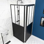 Pack duo paroi porte de douche pivotante + paroi de retour type atelier - 80x200 cm Pack duo paroi porte de douche pivotante + paroi de retour type atelier - 80x200 cm