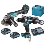 Pack lectroportatif 2 machines 40 v max li - ion 4 ah xgt en coffret makpac - makita - dk0124g201