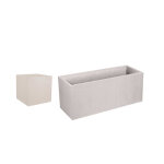 Pack jardini�re rectangulaire 100 x 40 x 43, 5 cm + jardini�re carr�e 40 cm - beige calcaire - eda