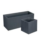 Pack jardini�re rectangulaire 100 x 40 x 43, 5 cm + jardini�re carr�e 40 cm - gris anthracite