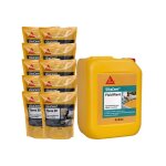 Pack maonnerie sika - 10x sikacem fibre 30 300g - fluidifiant sikacem 5l