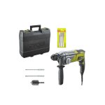 Pack marteau perforateur ryobi sdsplus 680 w rsds680 - ka2 - kit 3 burins sds + rioby 1 pointe - 1 plat ...