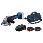 Pack meuleuse d'angle sans fil pro gws 18v - 8 125mm 06019n9000 + 2 batteries 4. 0ah + chargeur + sac ...