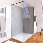 Pack panneaux muraux light grey 90 + 120x210 - receveur 120x90 - paroi 120x200 - profils et bras noir ...