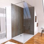 Pack panneaux muraux wood stone 90 + 120x210 - receveur 120x90 - paroi 120x200 profils et bras chrome ...