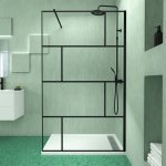 Pack paroi de douche 120x195 cm + receveur en acrylique blanc effet pierre 120x80 cm