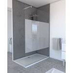 Pack paroi de douche dpolie 120x200cm + barre de fixation extensible - verre 8mm - finition chrome
