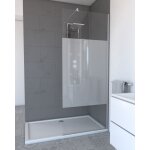 Pack paroi de douche dpolie 80x200cm + barre de fixation extensible - verre 8mm - finition chrome